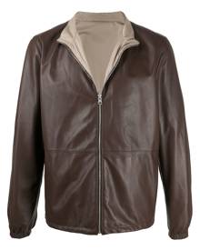 Eleventy leather bomber jacket - Brown