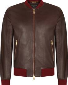 Dolce & Gabbana leather bomber jacket - Red