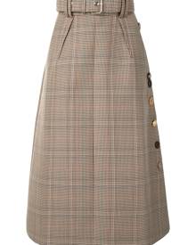 Dice Kayek belted check print midi skirt - Brown