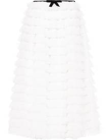 Miu Miu tiered tulle midi skirt - White