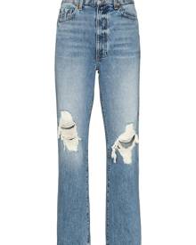 KHAITE Abigal ripped high-waisted jeans - Blue