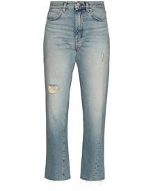 Totême ripped-finish cropped jeans - Blue