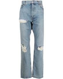 Blue Distressed wide-leg jeans, Balenciaga