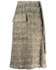 Aspesi tweed-wrap skirt - Green