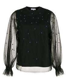 Nk Okla embroidered tulle blouse - Black