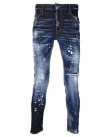 Dsquared2 paint-splatter skinny jeans - Blue