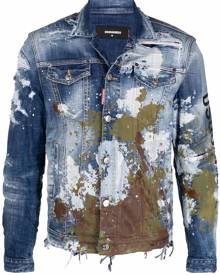 Dsquared2 distressed-effect denim jacket - Blue