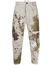 Dsquared2 paint-effect tapered trousers - Neutrals