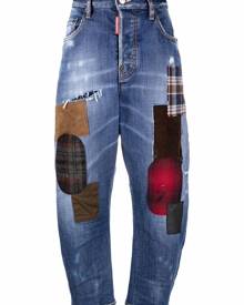 Dsquared2 patchwork-effect cropped jeans - Blue