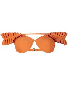 ANDREA IYAMAH Mulan ruffle-strap bikini top - Orange