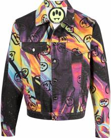 BARROW galaxy-print denim jacket - Black