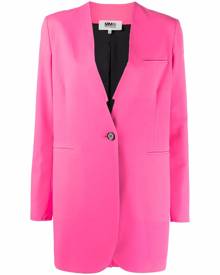 MM6 Maison Margiela collarless button-front blazer jacket - Pink