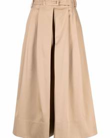 Patou belted cotton midi skirt - Neutrals