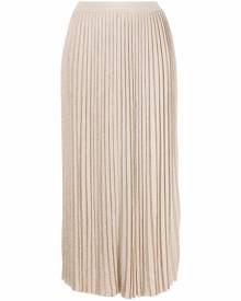 Gentry Portofino high-waisted pleated midi skirt - Neutrals