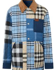 Burberry patchwork check shirt jacket - Blue