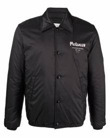 Alexander McQueen logo-print bomber jacket - Black