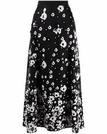 Elie Saab Tulle embroidered midi skirt - Black