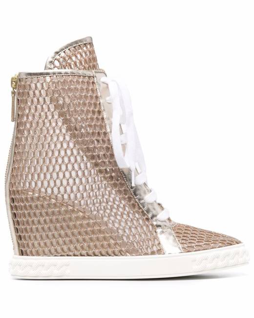 womens gold wedge sneakers