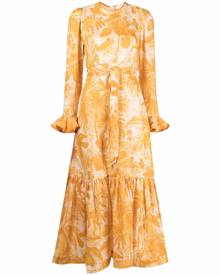 ZIMMERMANN botanical-print linen dress - Yellow