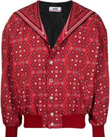 Gcds cat-print floral bomber jacket - Red