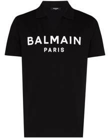 Balmain logo-print polo shirt - Black