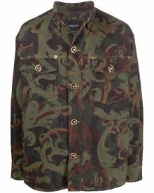 Versace Baroccoflage-print denim jacket - Green