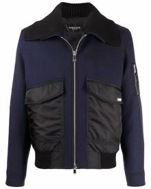 Versace oversized collar bomber jacket - Blue