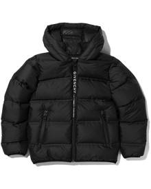 Givenchy Kids split logo zipped puffer jacket - Black