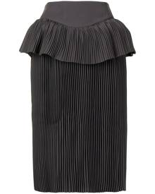 SHUSHU/TONG pleated peplum midi-skirt - Grey