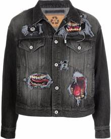 Doublet graphic-print button-up denim jacket - Black