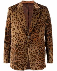 ETRO leopard-print velvet blazer - Neutrals