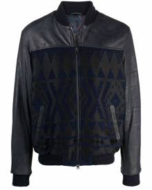 ETRO Carpet-Geometry Nappa Leather bomber jacket - Black