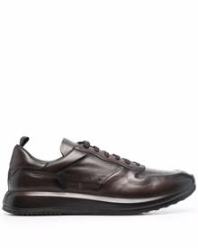 Officine Creative Race Lux panelled low-top leather sneakers - Brown