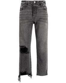 FRAME ripped-detail cropped denim jeans - Black