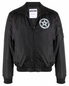 Moschino slogan-print bomber jacket - Black