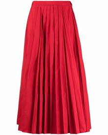 Valentino fully pleated midi skirt - Red