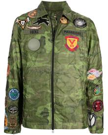 Maharishi patch-embellishd camouflage-print bomber jacket - Green
