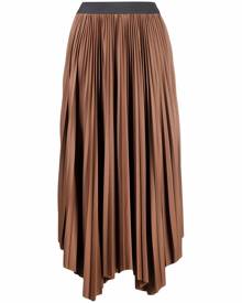 Fabiana Filippi asymmetric pleated midi skirt - Brown