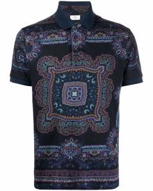 ETRO scarf-print polo shirt - Blue