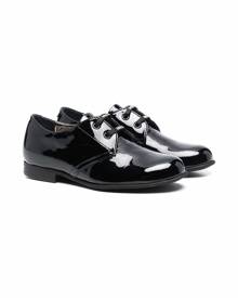 Monnalisa lace-up patent leather brogues - Black