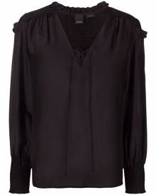 Pinko ruched tie-front blouse - Black