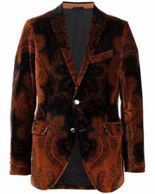 ETRO paisley-print velvet blazer - Brown