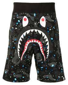 A BATHING APE® camouflage shark-print track shorts - Black