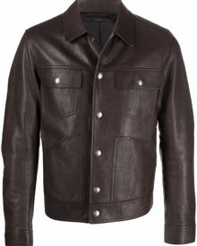 TOM FORD button-up biker jacket - Brown