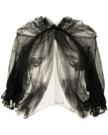 Comme Des Garçons Tricot tulle cropped blouse - Black