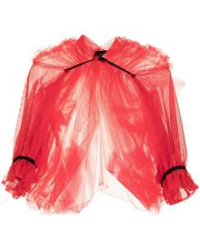 Comme Des Garçons Tricot tulle cropped blouse - Red