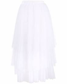 Ermanno Scervino tiered tulle-panelled midi skirt - White