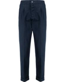 Kiton turn-up tapered trousers - Blue