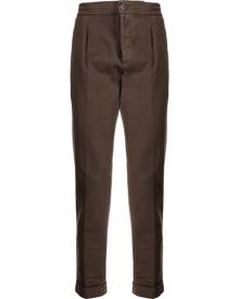 Kiton turn-up tapered trousers - Brown