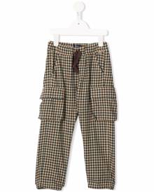 Il Gufo checked tapered cargo trousers - Neutrals